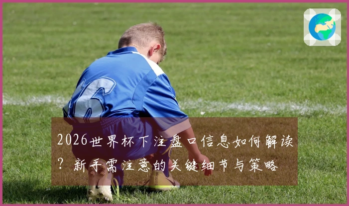 2026世界杯下注盘口信息如何解读？新手需注意的关键细节与策略